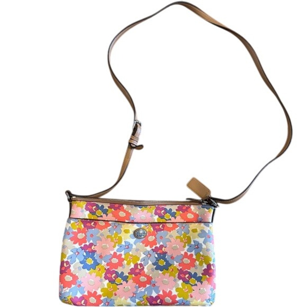 COACH Floral Print Crossbody Bag Purse‎ Colorful Flower Design